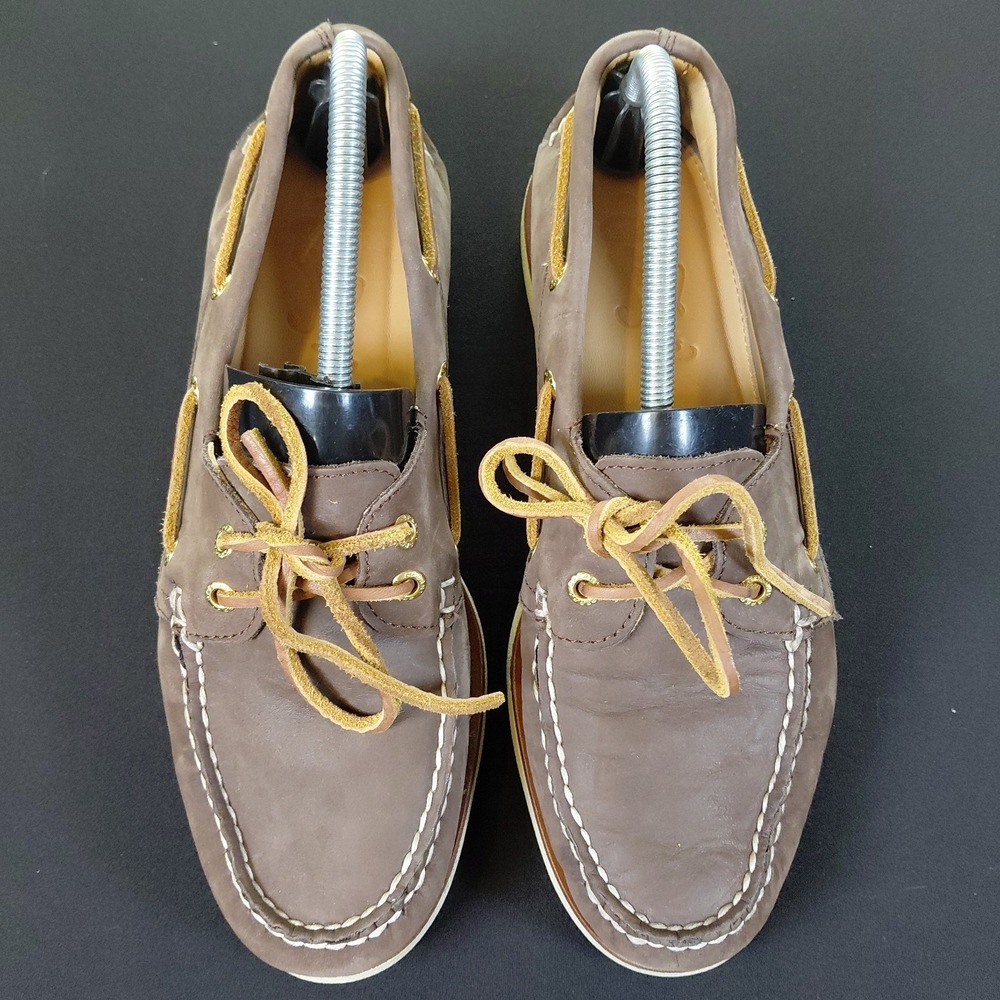 Sperry Top-Sider Gold Cup 2 Eye Boat Shoes Size 10 M Brown Leather 0219493